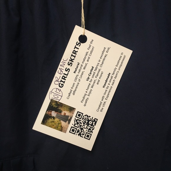 Skirt ORGANIC Girls 10/12 Midi Navy Blue Ruffle Tiered Cotton Mom and Pop's Kids - Picture 2 of 9